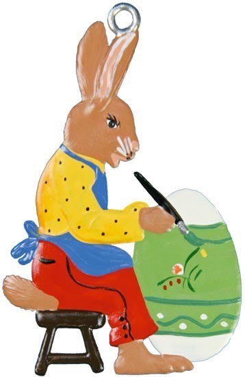 Hase sitzend mit Ei Zinnfigur von Wilhelm Schweizer