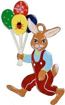 Hase mit Luftballons Zinnfigur von Wilhelm Schweizer