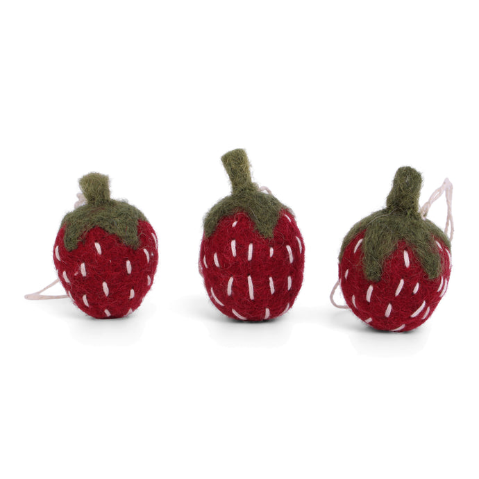 Erdbeeren, 3er Set, 3x2,5 cm