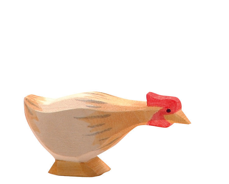 Huhn ocker lang Holzspielfigur von Ostheimer