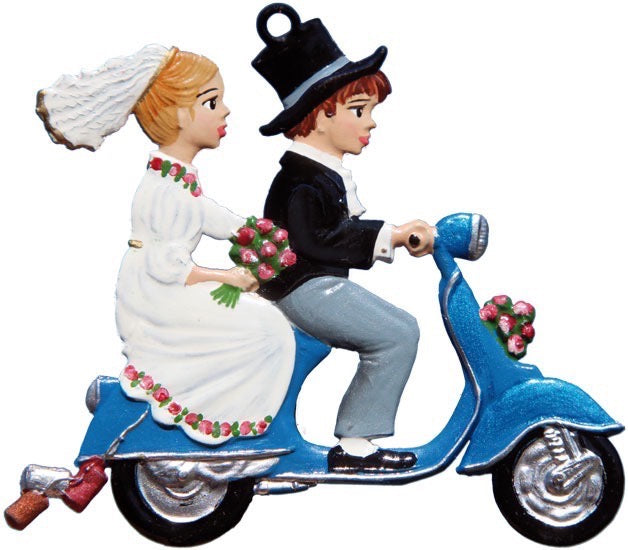 Just Married auf Vespa Zinnfigur von Wilhelm Schweizer