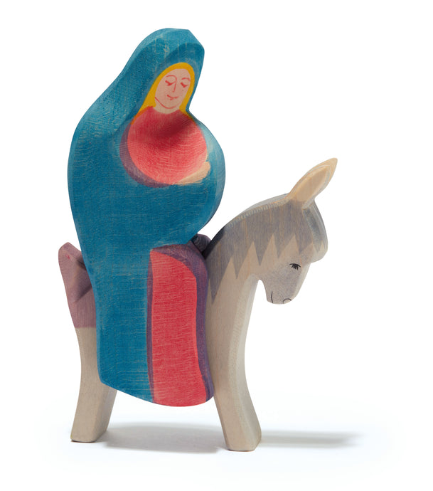 Maria auf dem Esel 2-tlg. Spielfigur aus Holz von Ostheimer