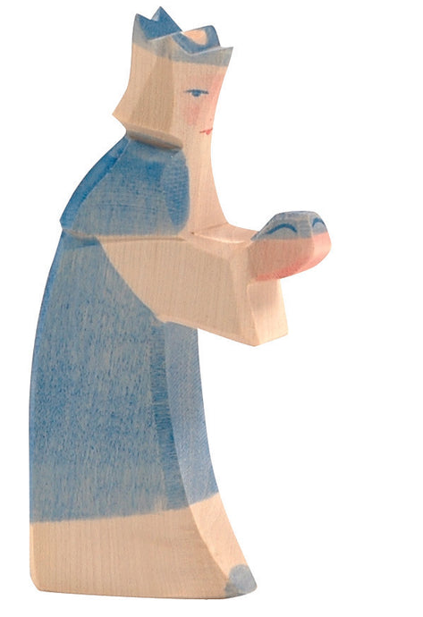 König blau Spielfigur aus Holz von Ostheimer