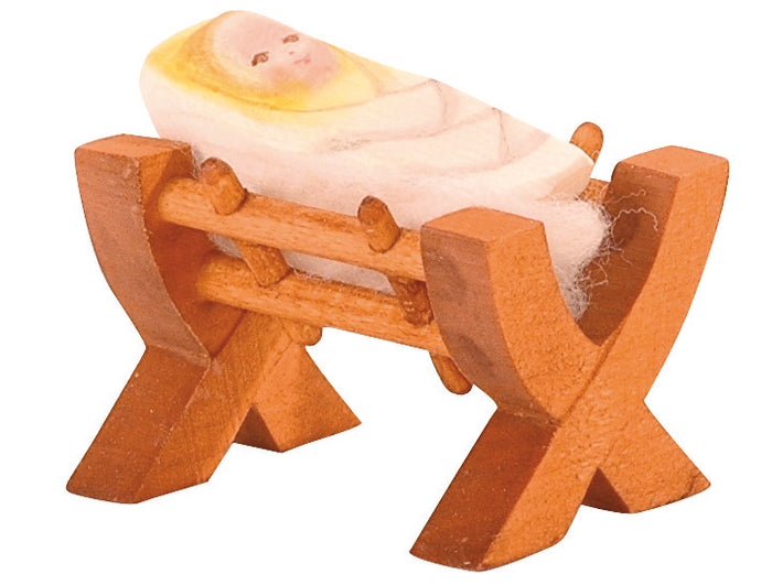 Krippe mit Kind II 2-tlg. Spielfigur aus Holz von Ostheimer