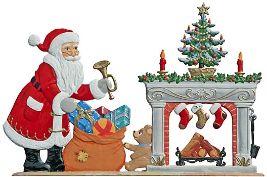 Nikolaus am Kaminfeuer Zinnfigur von Wilhelm Schweizer